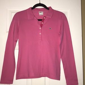 Lacoste Women’s long sleeve pink polo